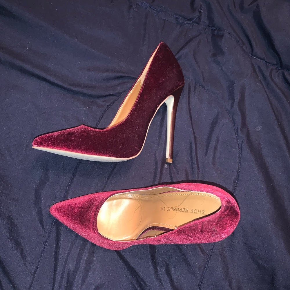 Burgundy Suede Pumps